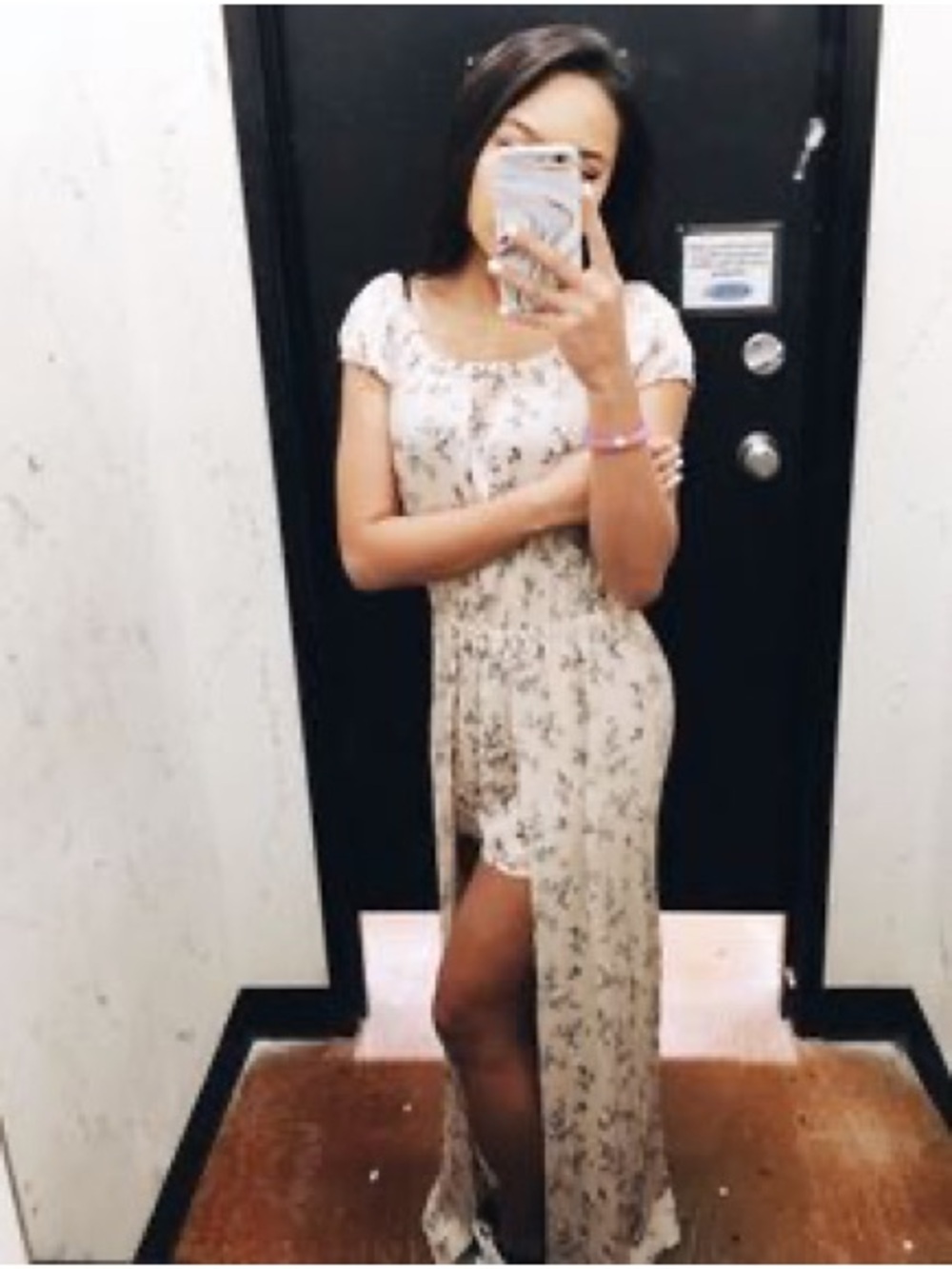Full Tilt Cream and Black Floralu Off-Shoulder Romper